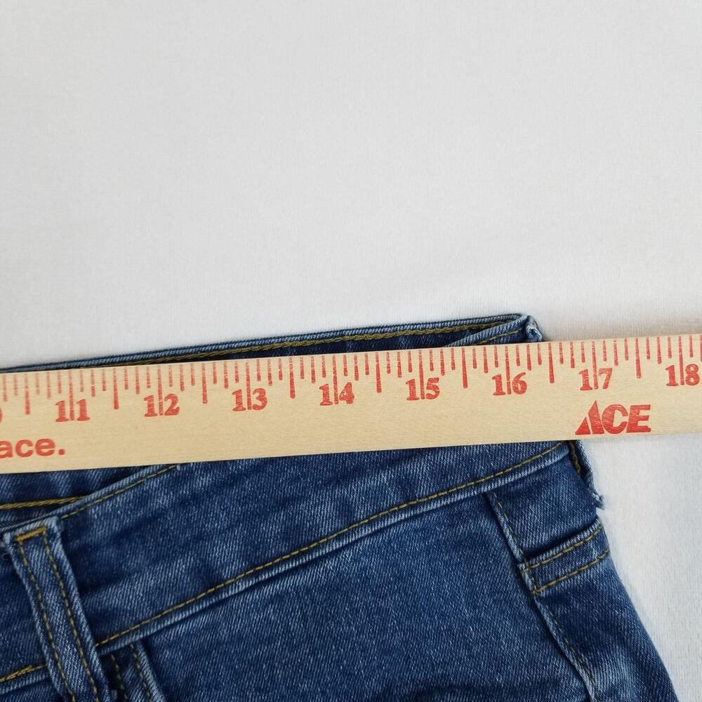 Madcap England Jeans Womens 32 Blue Flare Jeans Chewed Hem Denim - Picture 7 of 10
